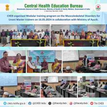 CHEB organized the Modular Training Program on the Musculoskeletal Disorders for Unani Master trainers on 16.05.2024 in collaboration with Ministry of Ayush