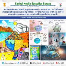 Central Health Education Bureau (CHEB) organised, sustainable population growth awareness program at Jawaharlal Nehru University, Delhi, on 15.07.2024, to celebrate World Population Day